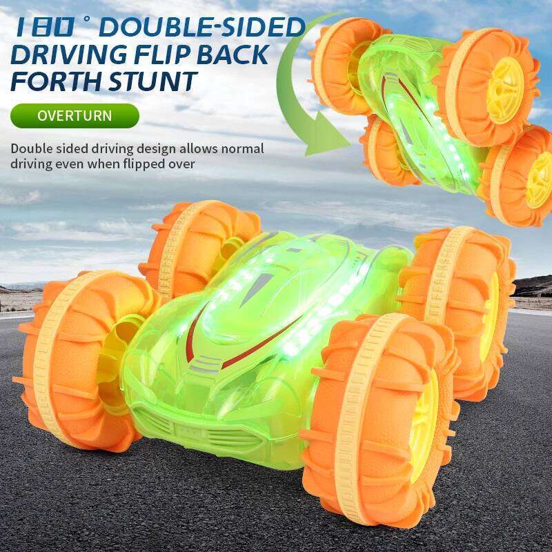RC Car Gesture Sensing Rolling 2.4G light Amphibious Remote Control Vehicle Double Sided Stunt Waterproof Children Toys for Kids C260305
