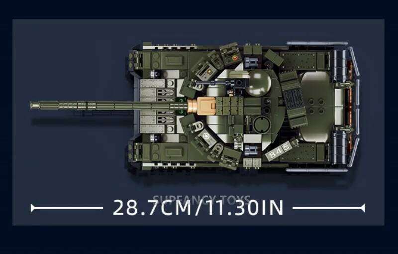 Sluban Military T-80BVMS Main Battle Tank And Typhoon VDVS Assault Armored Vehicle Model Building Block Educational Toy for Boys Z260305
