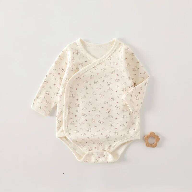 AYNIGIELL Autumn Pure Newborn Girls Boys Romper 100% Cotton Long Sleeves Bodysuit Infant Baby Clothes Z260306