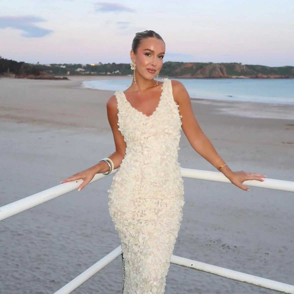 Suninheart Summer Formal Occasion Dress 2025 Elegant 3D flower Maxi Evening Dresses Sexy Wedding Guest Party Dresses Women X260306