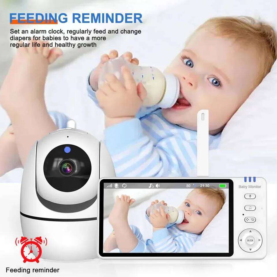 5 Inch Video Baby Monitor With Camera PTZ Zoom Babyphone Cam Security Protection Surveillance Cameras Temperature Sensor Lullaby 26W0306