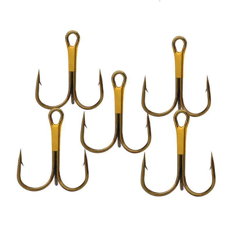 PRO BEROS 100pcs/pack Super Sharp Barbed Hook Treble Fishing Hooks 2/4/6/8/10/12/14# High Carbon Steel Tackle Fishhooks Y260305