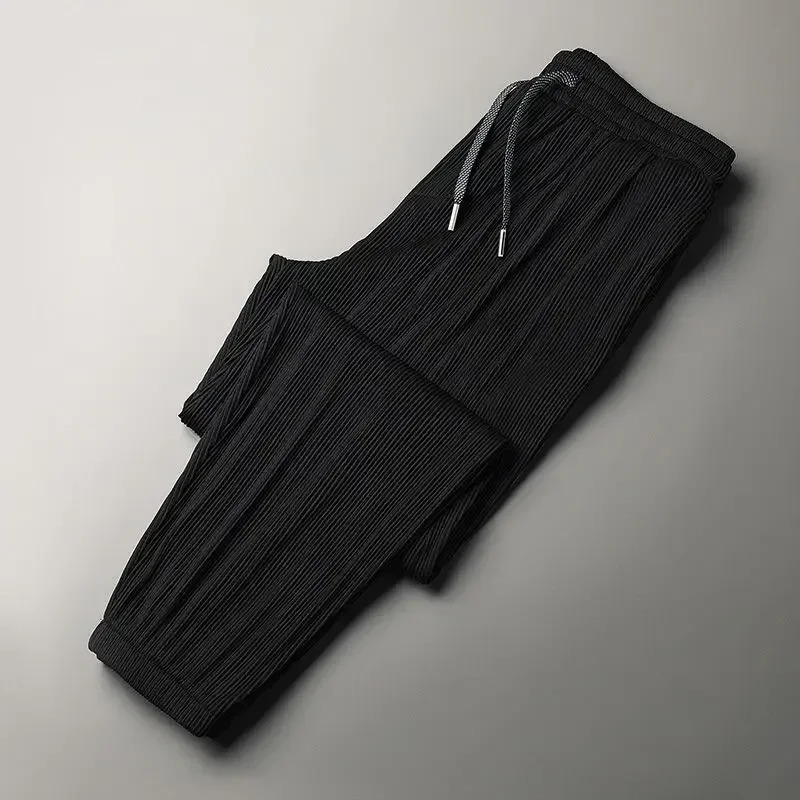 Summer Ice Silk Ultra-thin Pants Mens Loose Straight Section Drape Ice Silk Pants Wide Leg Sports Casual Pants Fits 260306