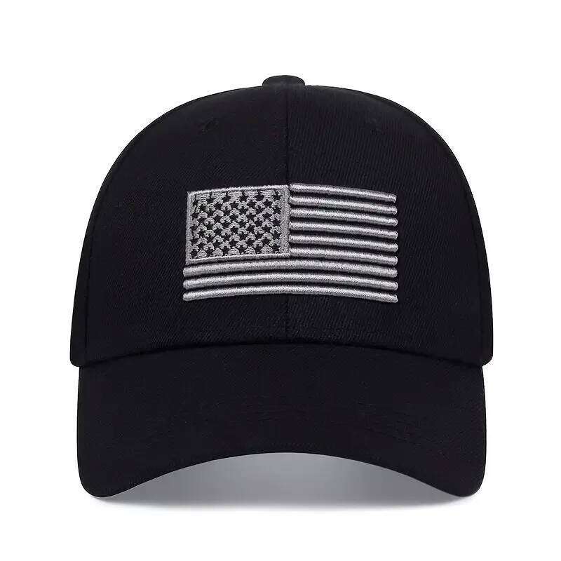 New USA Flag Men's Outdoor Solid Color Embroidered Sports Duck Tongue Baseball Hat Y260304