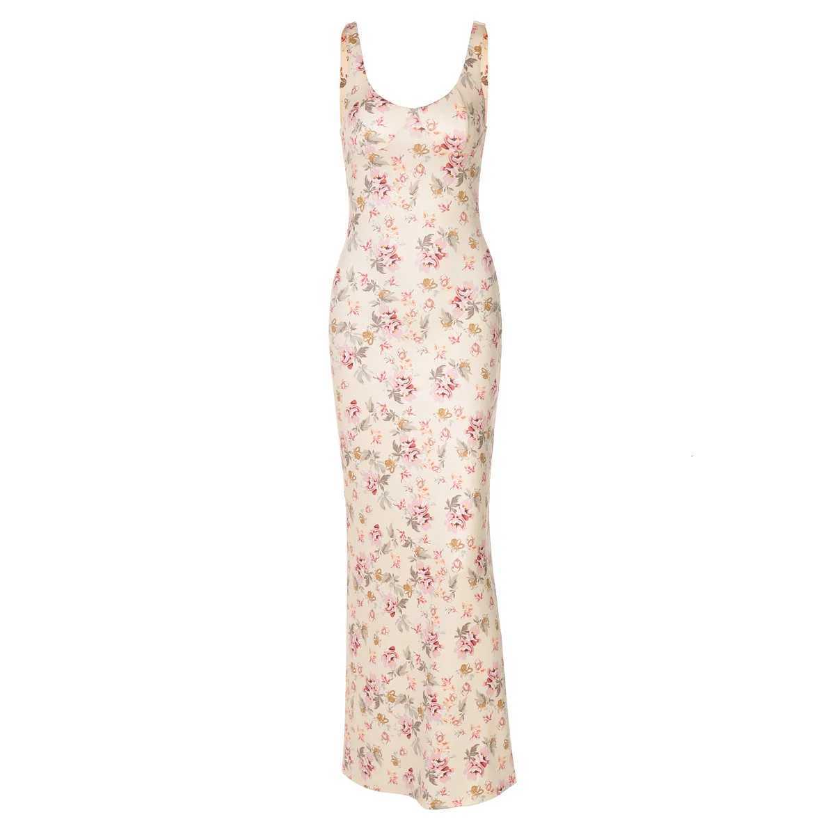 2026 New Womens Sexy Low-Cut U-Neck Floral Print Slit Strapless Dress for Birthday Party Evening Dinner Elegant Evening Gown X260306