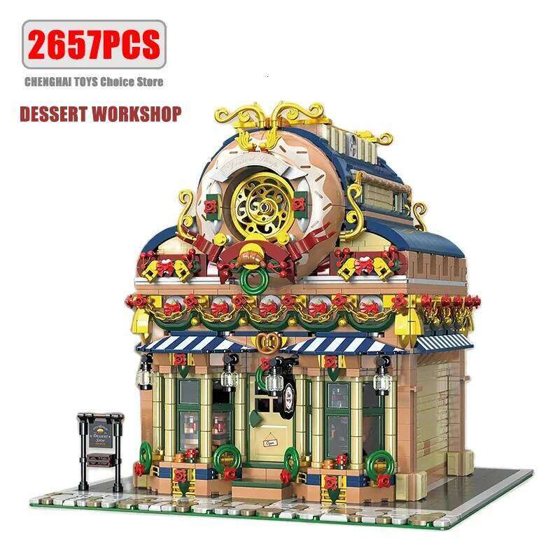 2657PCS Dessert Workshop Blocks Creative City Street View Building MOC Model Bricks Desktop Deco DIY Toys Birthday Gift Z260306