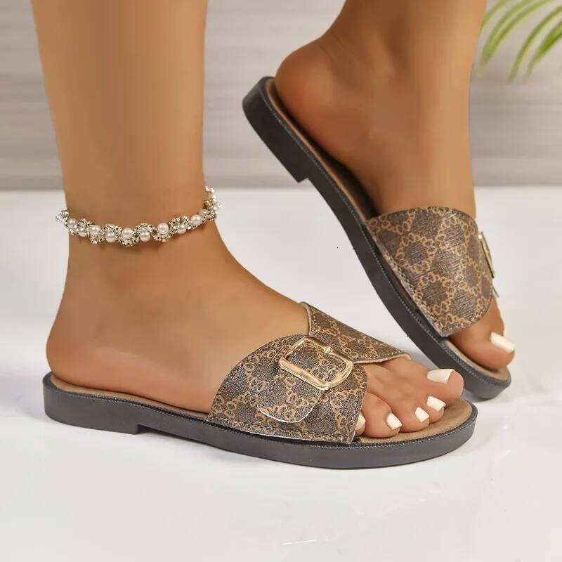 New Casual Style Slip-On Slide Sandals Fashion Outside Wear Cork Women Slippers Retro Non-slip Outdoor Beach Shoes