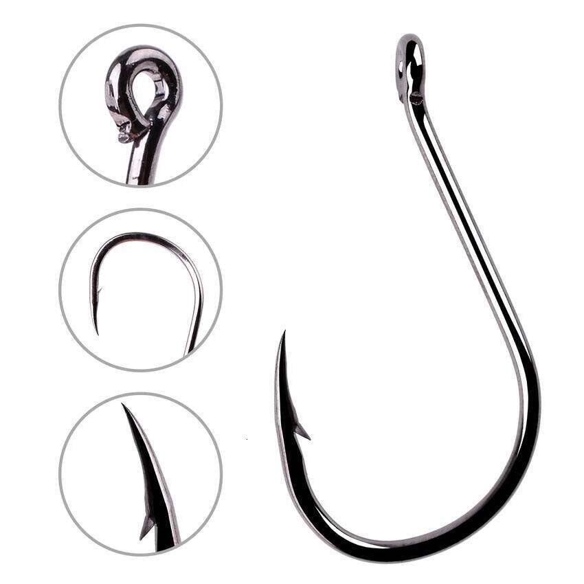 50pc / 20pc High Carbon Steel Hooks Set Barbed Single Circle Carp Hook Sea Fishinhook Fly Fishing Tackle Box Accessories S260305
