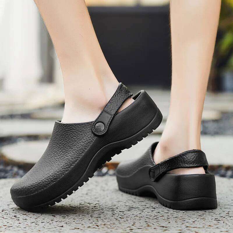 Litfun Summer Clogs Slippers For Men New Waterproof Oil-proof Kitchen Chef Outdoor Antiskid Garden Shoes EVA Beach Sandals