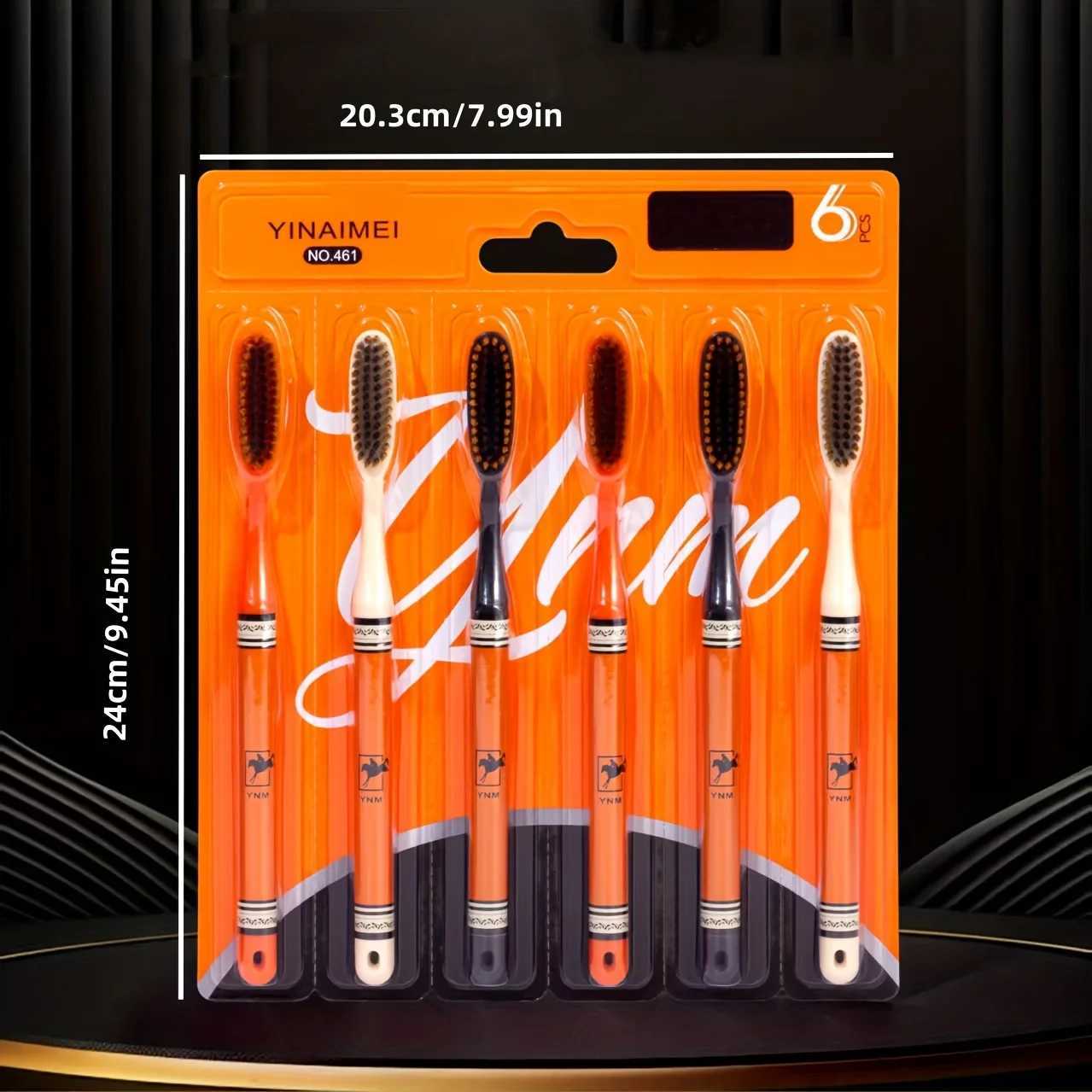 This 6-pack of luxury long-head adult toothbrushes with soft bristles is ideal for couple's home use and daily oral care.T260306