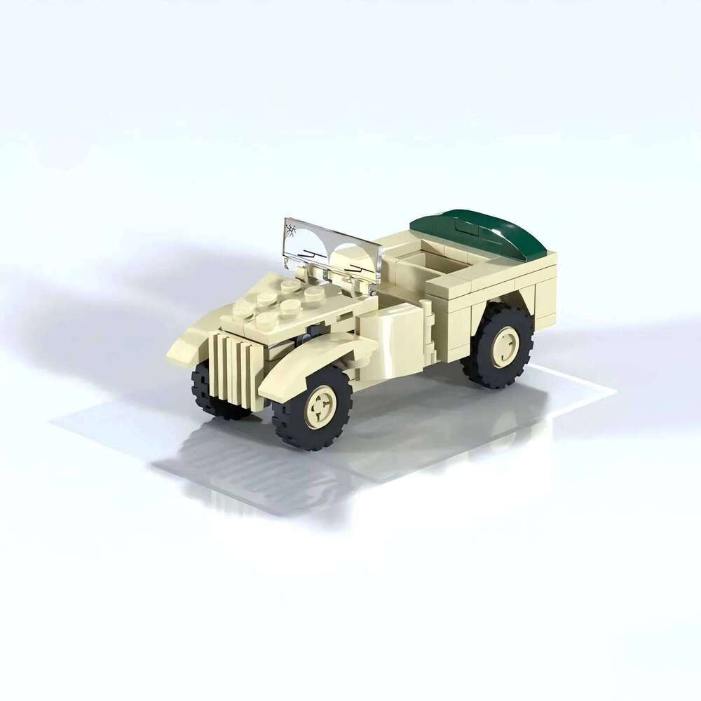 Military War Series MOC Building Blocks Toy Italian Off road Command Vehicle Automatic Cannon Truck M11-39 Medium Tank Model Z260306