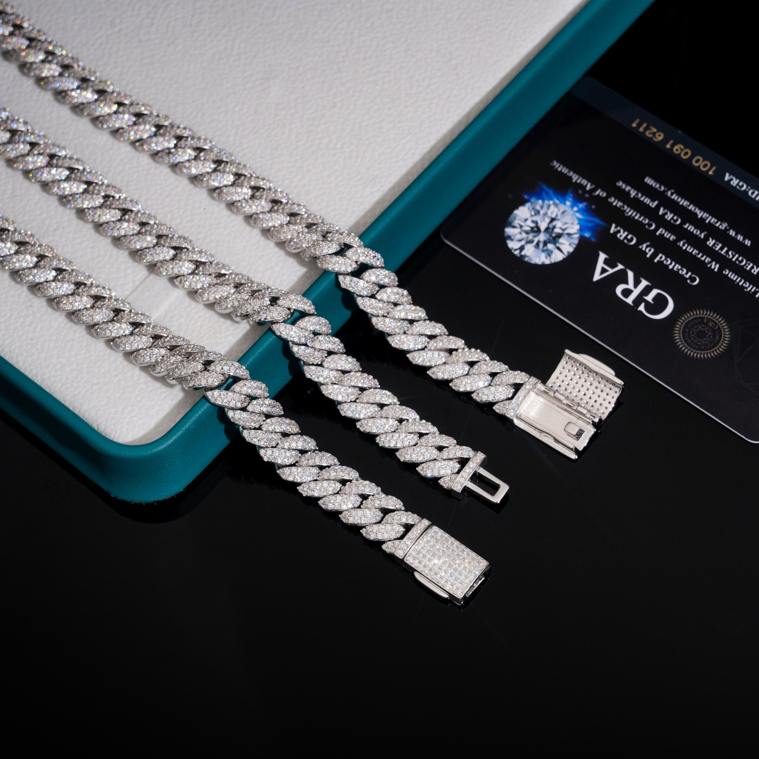 Special Offer Hip-hop S925 Moissanite 10MM Full Diamond Crescent Trendy Jewelry Necklace Cuban Chain