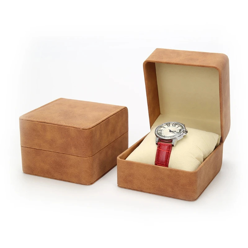 Single Leather Watch Box Flip Watches Storage Boxes Man Jewelry Organizer Packaging Case Portable Gift Watch Box 260304