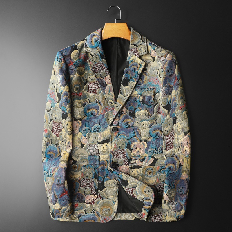 European men's jacket, trendy brand suit, high-end casual blazer, spring and autumn slim-fit premium single-breasted jacket for men