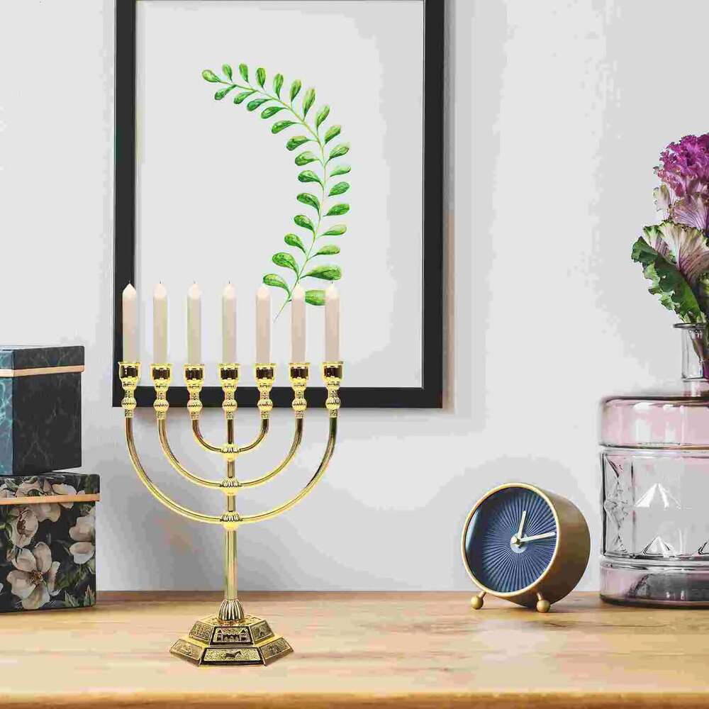 Holder Candlestick Menorah Stand Holders Jewish Decor Bed Above Wall Bedroom Candelabra Chanukah Branches Taper Vintage Retro XJ260305