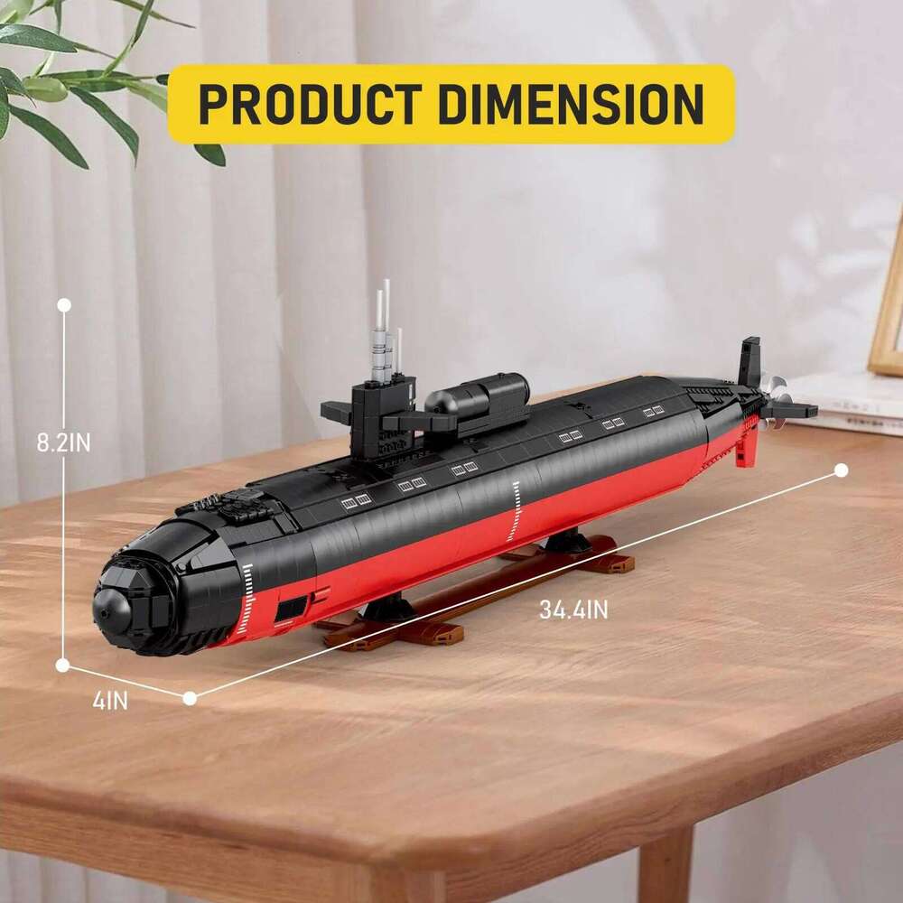 2988Pcs SSN-688 Nuclear Submarine Warship Blocks Model Military Battleship Building Toys Kits Gifts for Boys and Teens Z260306