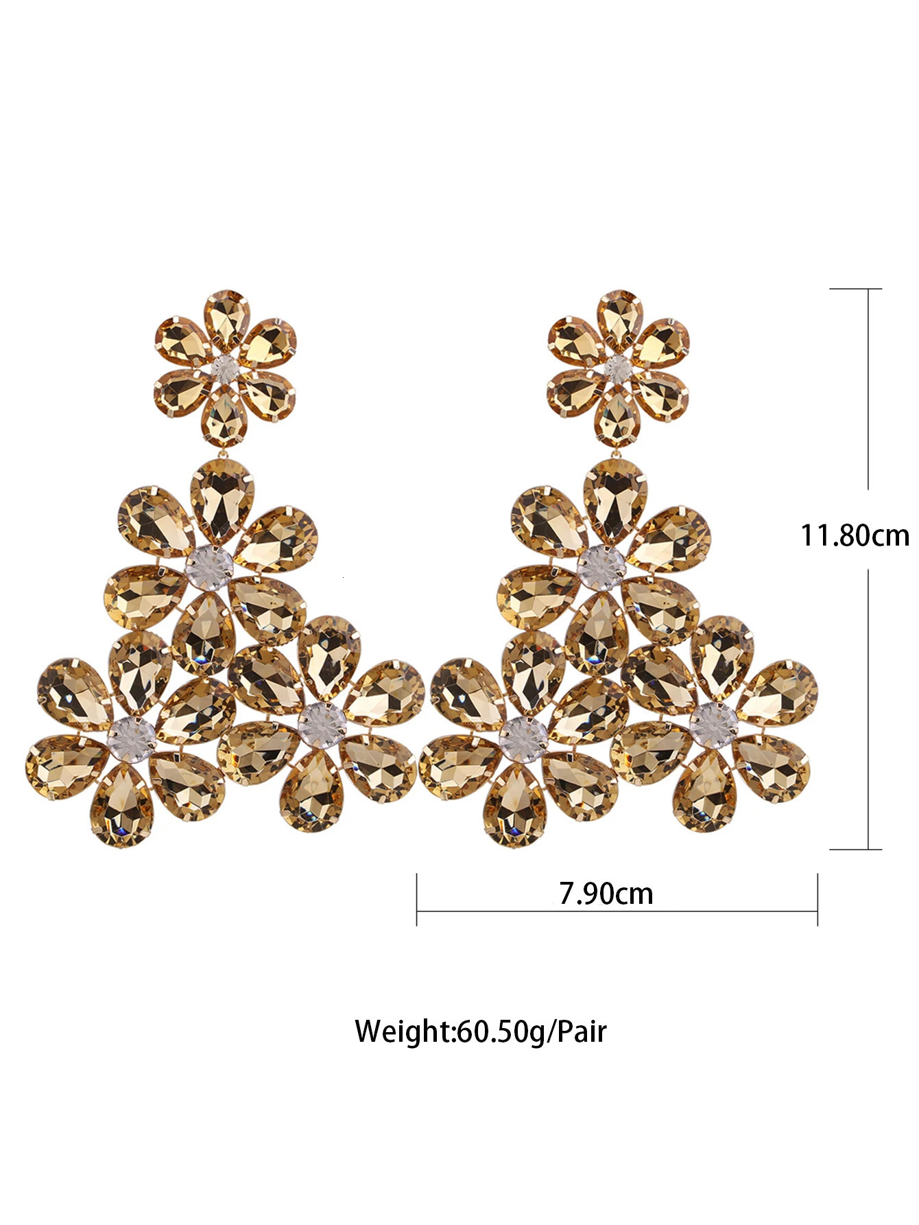 Super Exaggeration Women Big Rhinestones Dangle Drop Earrings For Women Crystal Statement Earrings Wedding Jewelry Gifts 260302