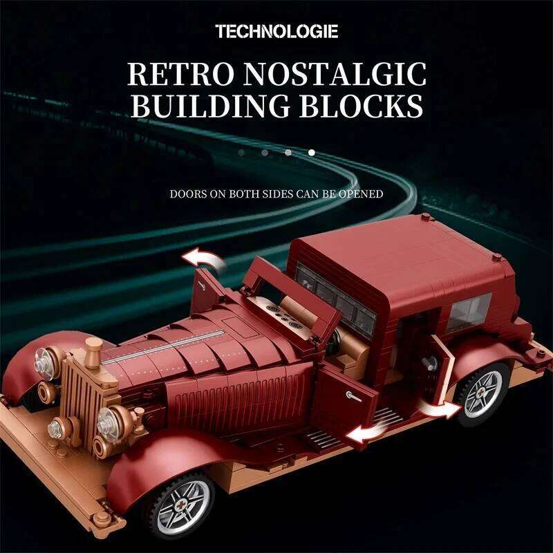 865PCS Phantom Classic Building Blocks Vintage Nostalgic Model 1:12 Scale Car Bricks Children's DIY Toys Birthday Gifts Z260306