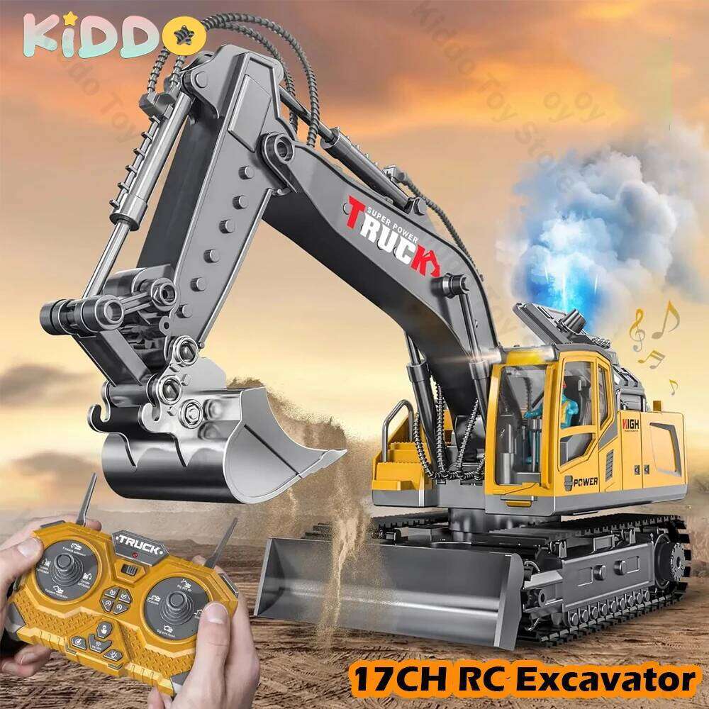 17CH Remote 2.4G RC Crawler Engineering Vehicle Excavator Truck Radio Control Construction Car Gifts C260305
