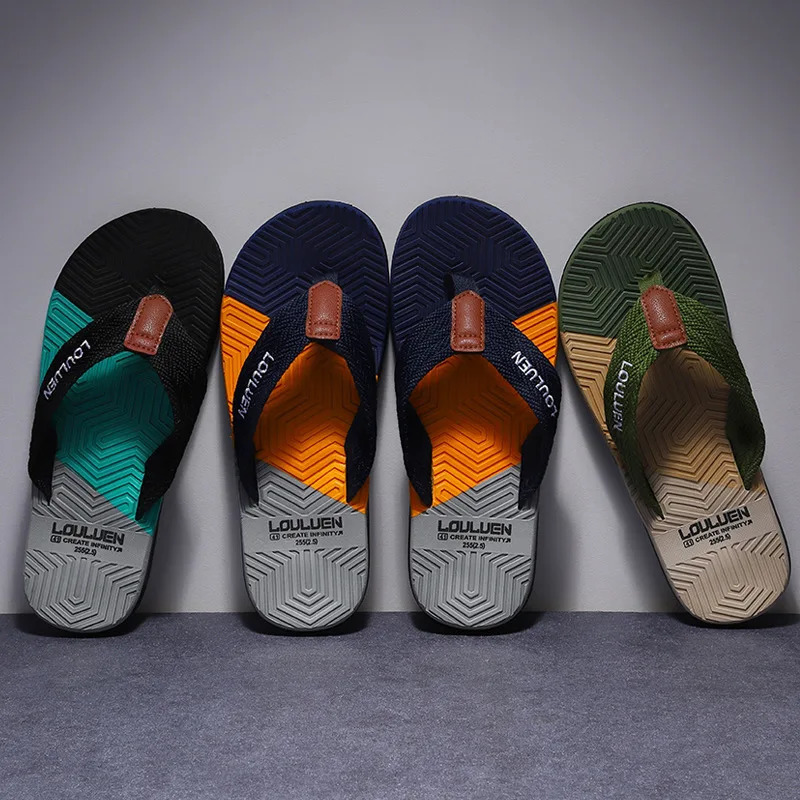 Men Flip Flops Slides Trend Summer Anti-skid Man Slippers Outdoor Light Casual Beach Male Sandals Household Slides for Men 260304