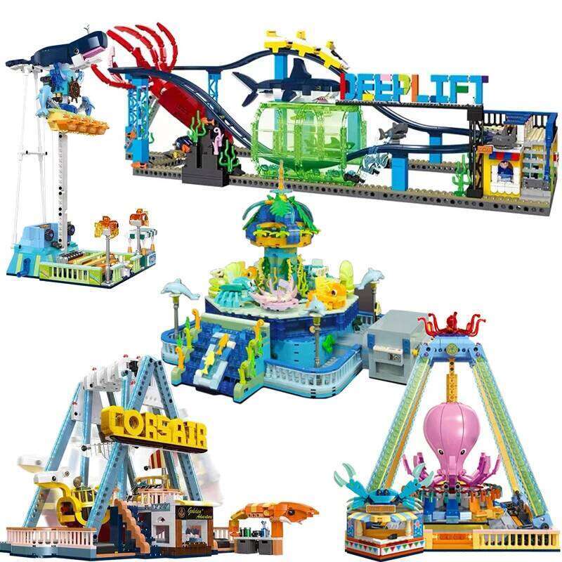 Ideas Pirate Building Blocks City Amusement Park Roller Coaster Bricks Model Creative Expert Toys For Kid Xmas Gift MOC Z260306