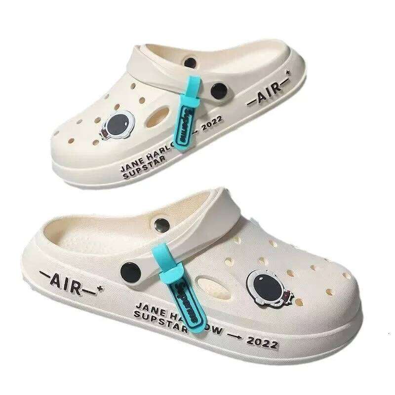 New Couple Casual Hole Men's Outer Wear Anti-slip Deodorant Free Head Drag Shoes Women's Ultra Thick Bottom Student Summer