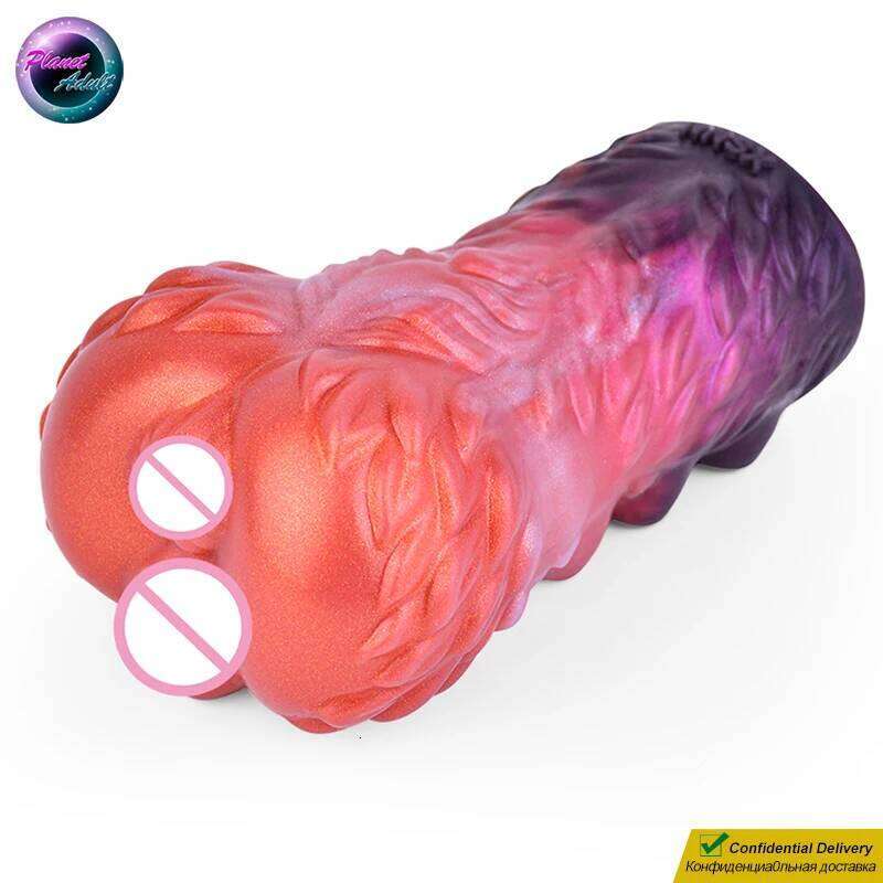14.8*3.5cm 2in1 Alien Monster Dragon Vagina Anal Holes Artificial Pocket Pussy Male Masturbator Sex Toys for Penis Penetration W260305