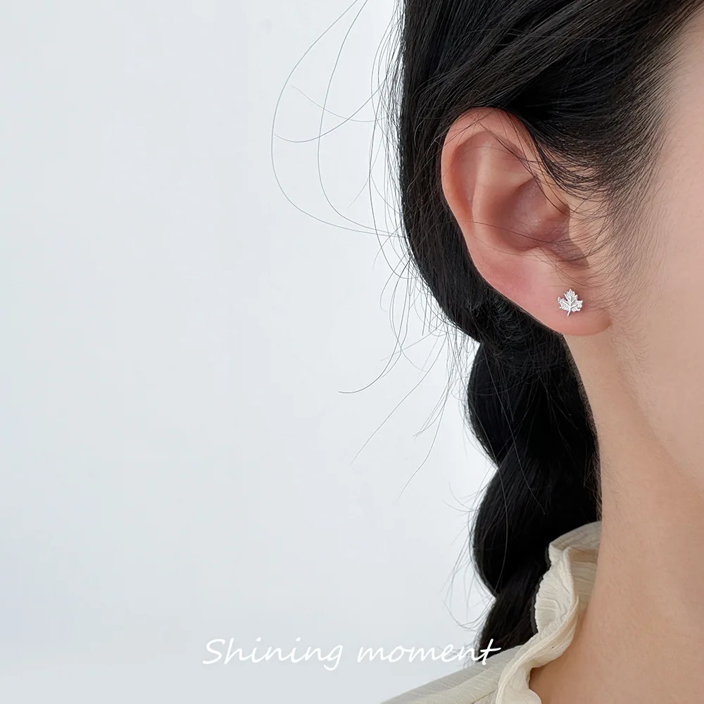La Monada 925 Sterling Silver Stud Earrings For Women Silver 925 Maple Leaves Fine Women Earrings Jewelry Stud Earrings Geometry 260303