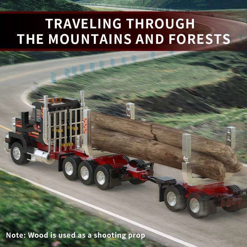 445PCS American Head Building Blocks Wood Transport Truck Car Model Bricks Desktop Ornaments Kids Educational Toys Gifts Z260305