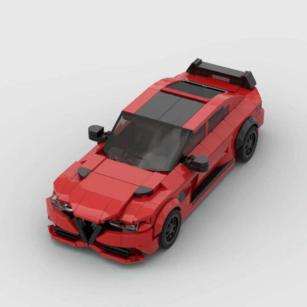MOC Alfas Romeos Giulia GTAm Sports Car Building Blocks Super Speed Racing Vehicle Bricks Garage Brick Toys For Children Gifts Z260305
