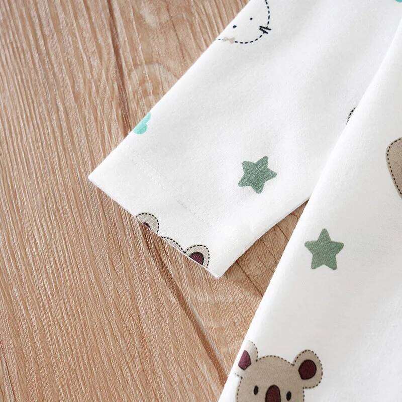 Newborn Clothing Cute Koala Rabbit Full Print Comfortable Spring Autumn Boys And Girls LongSleeves WrappedFoot Baby Bodysuit Z260306