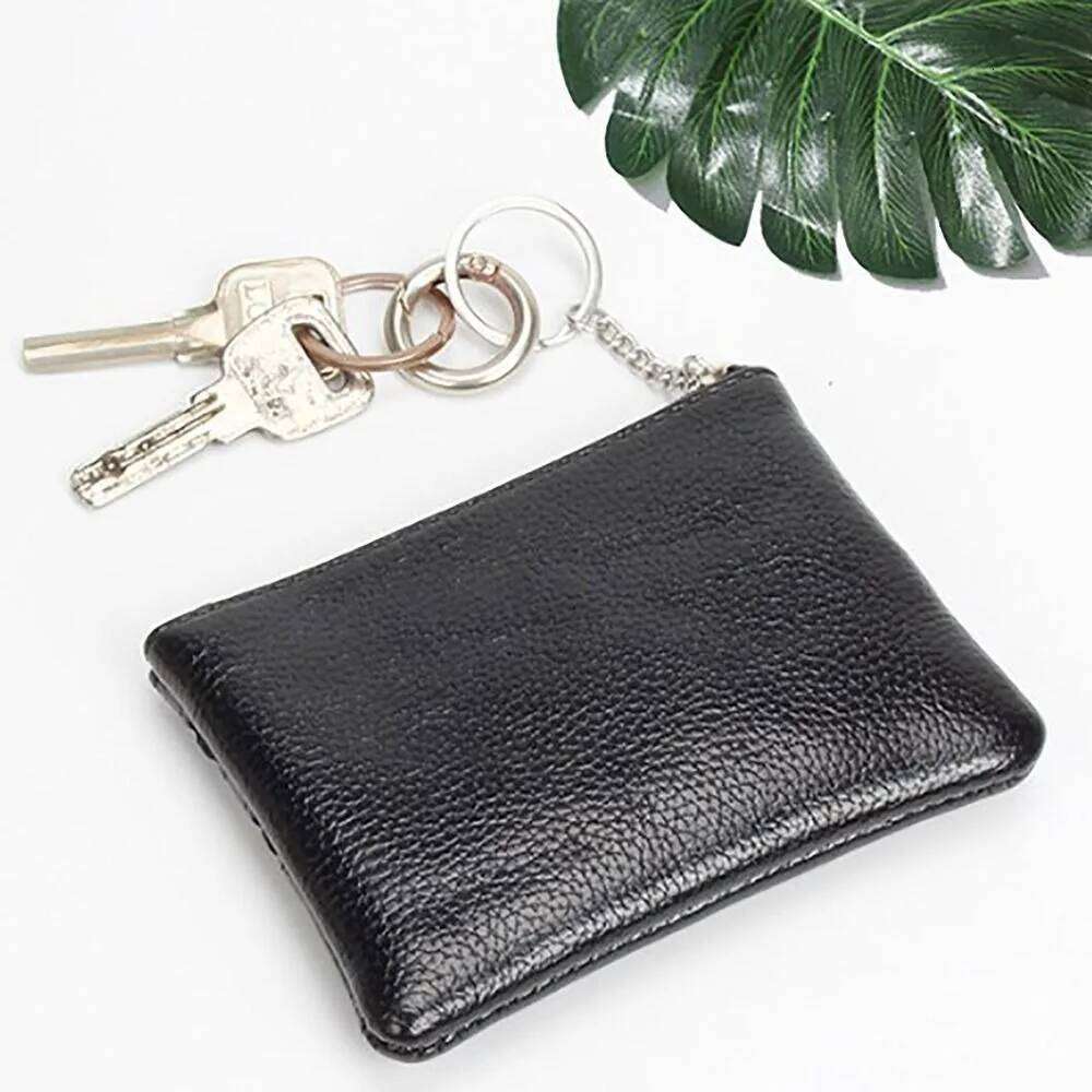 PU Leather Portable Money Coin with Key Ring Waterproof Pocket Purse Zipper Wear-resistant Credit Card Holoder Man Women C260304