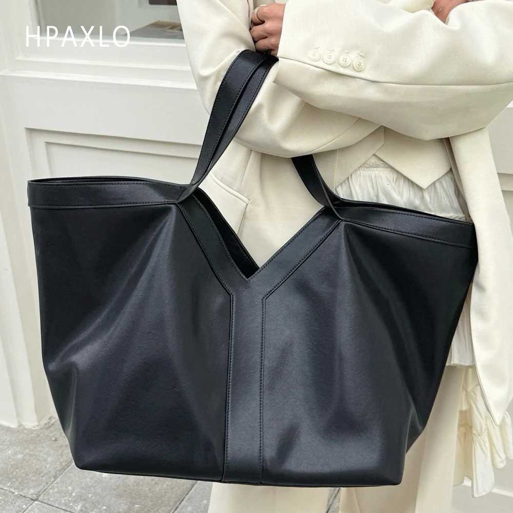 Genuine Leather Large Tote Bag Simple Design Womens Shoulder Bag High Quality Purse Fashion Commuter Handbag No Versatile H260306