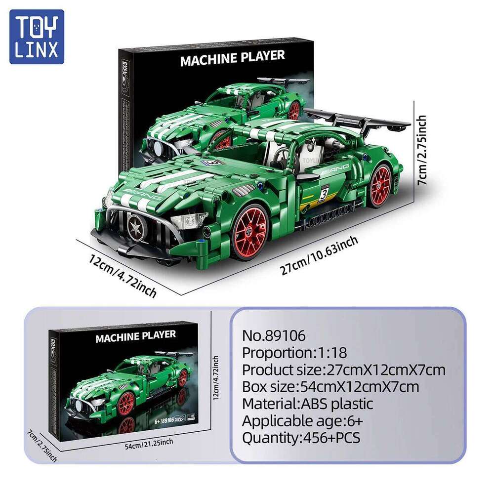 TOYLINX 456PCS Technical Super Racing Building Blocks Model Vehicles Pull Back Car for Boys Bricks Toys Christmas Gifts Z260305