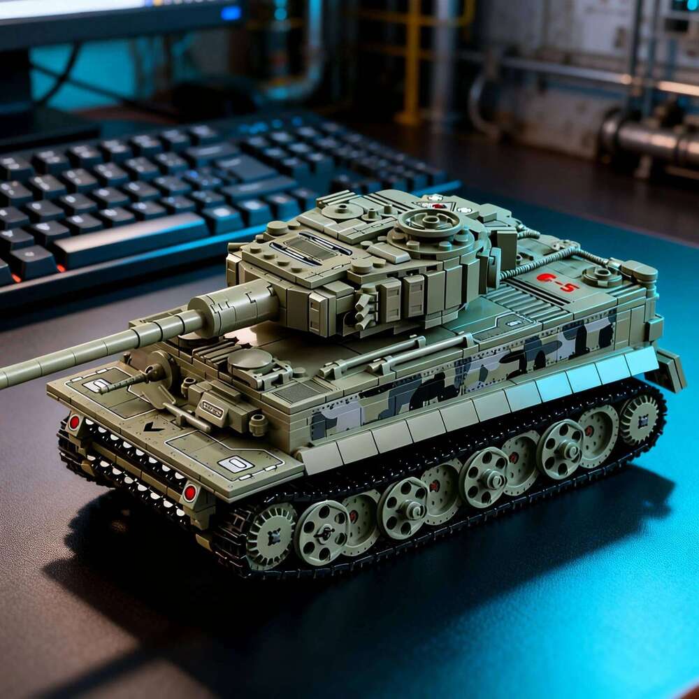 Military Series Model Tiger Heavy Tank Building Block Set World War II Creative Toy Suitable as a Holiday Gi Z260306