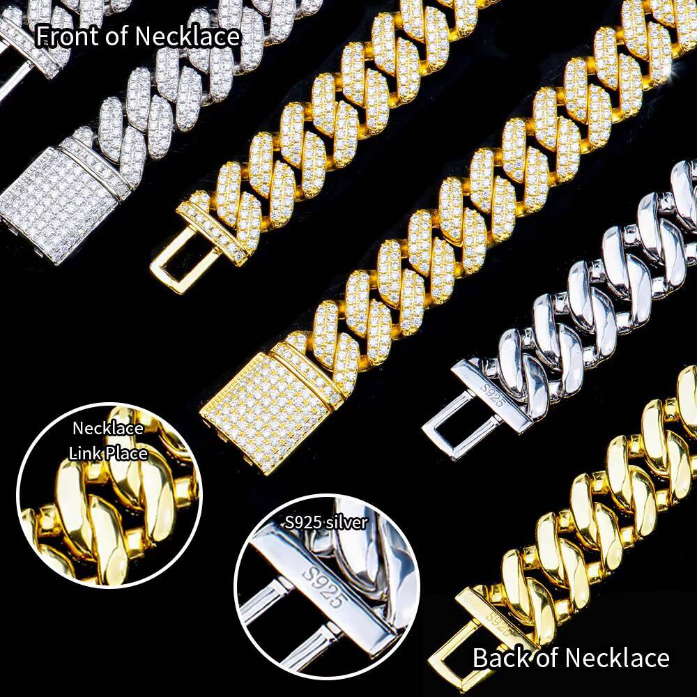 Stocks Fine Jewelry Moissanite Bracelet 925 Sterling Silver VVS1 DEF Color Moissanite Cuban Bracelet Hip Hop Jewelry