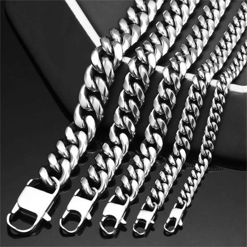 Cuban Necklace Unisex Ins Style Hip Hop European American Stylish Washed Colorless Thick Men's Chain