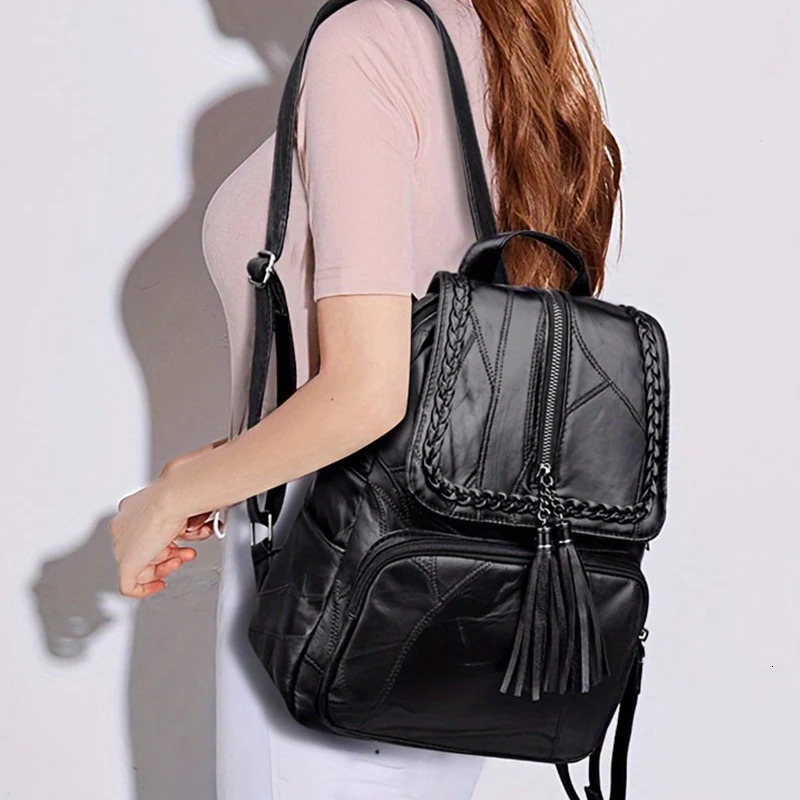 Oxford Cloth Double-Shoulder Bag Nylon Travel Womens Backpack Casual Fashionable Canvas Backpack Random Zip Direction260228