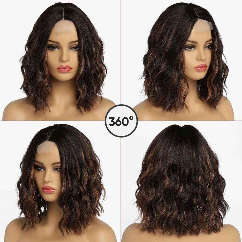Front Synthetic Fiber Headpieces, Curly Short Wigs, Lace Wigs VMS