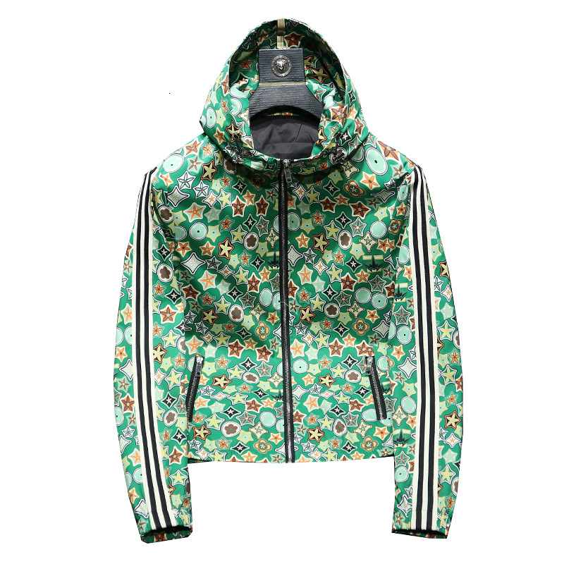 Hooded Printed Jacket for Men, New Jacket, Youth Spring and Autumn Fashion Top