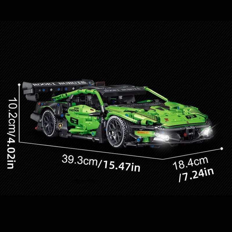 MOC Technical Green Racing Car Building Blocks Set Model Kit DIY Assembly Bricks STEM Educational Toys Kids Birthday Gift Z260305