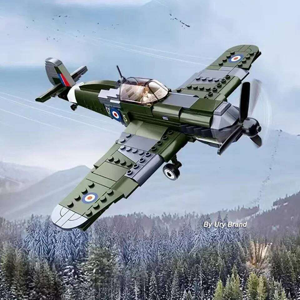 Sluban WW2 Military Plane City Warplane Fighting Airplane Vehicle Tank Sets Model Building Blocks Toys for Children Boys Gifts Z260305
