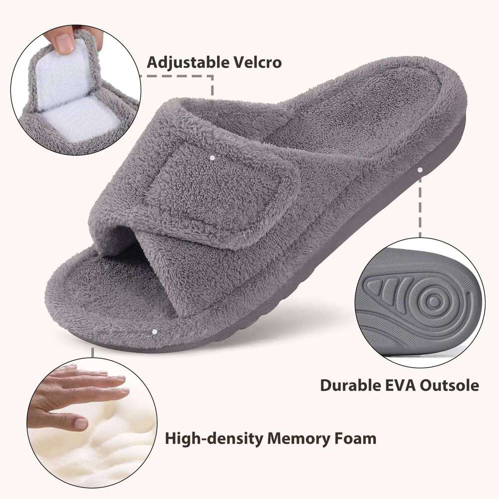 Litfun Winter Coral Fleece Women's With Arch Support Furry Warm Cozy Orthopedic Slides Slippers For Plantar Fasciitis