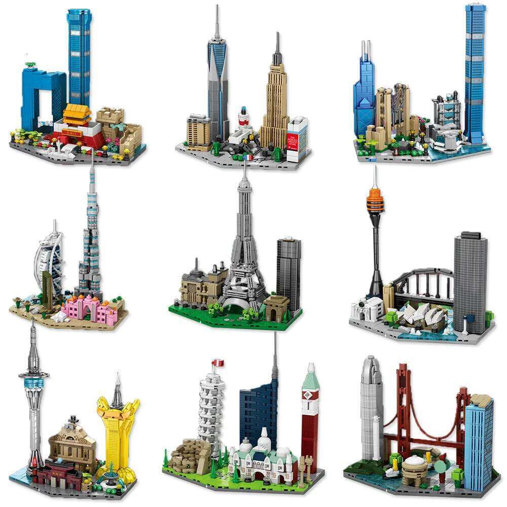 Famous City Skyline Building Blocks Italy Australia New York Dubai Beijing Figure Model Assembled Mini Brick Toys For Kids Gift Z260305