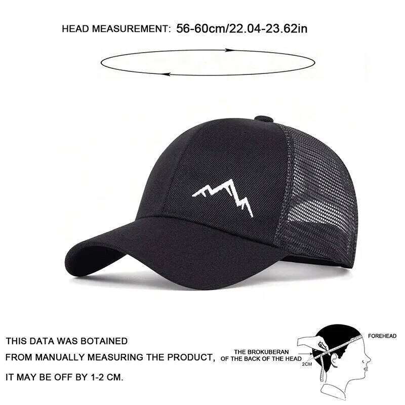 Unisex Mountain Range Embroidery Baseball Net Caps Spring and Summer Outdoor Adjustable Casual Hats Sunscreen Hat Y260304