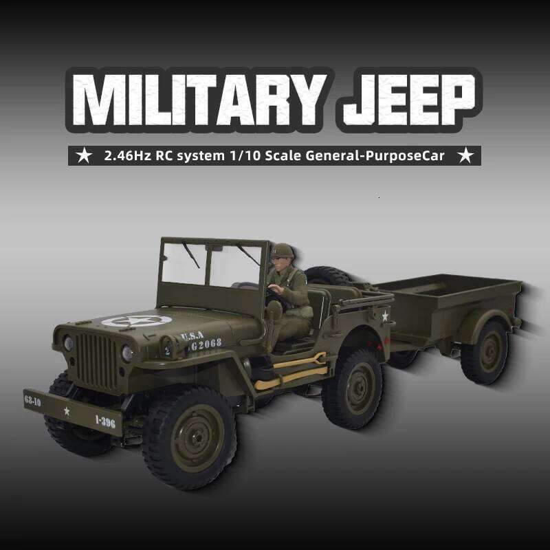 JJRC C8815 Rc Car 1941 JEEP WILLYS 2.4g 4wd RTR Crawler Climbing Scale Military Truck Off-road Vehicle Toy Gift for Children C260305