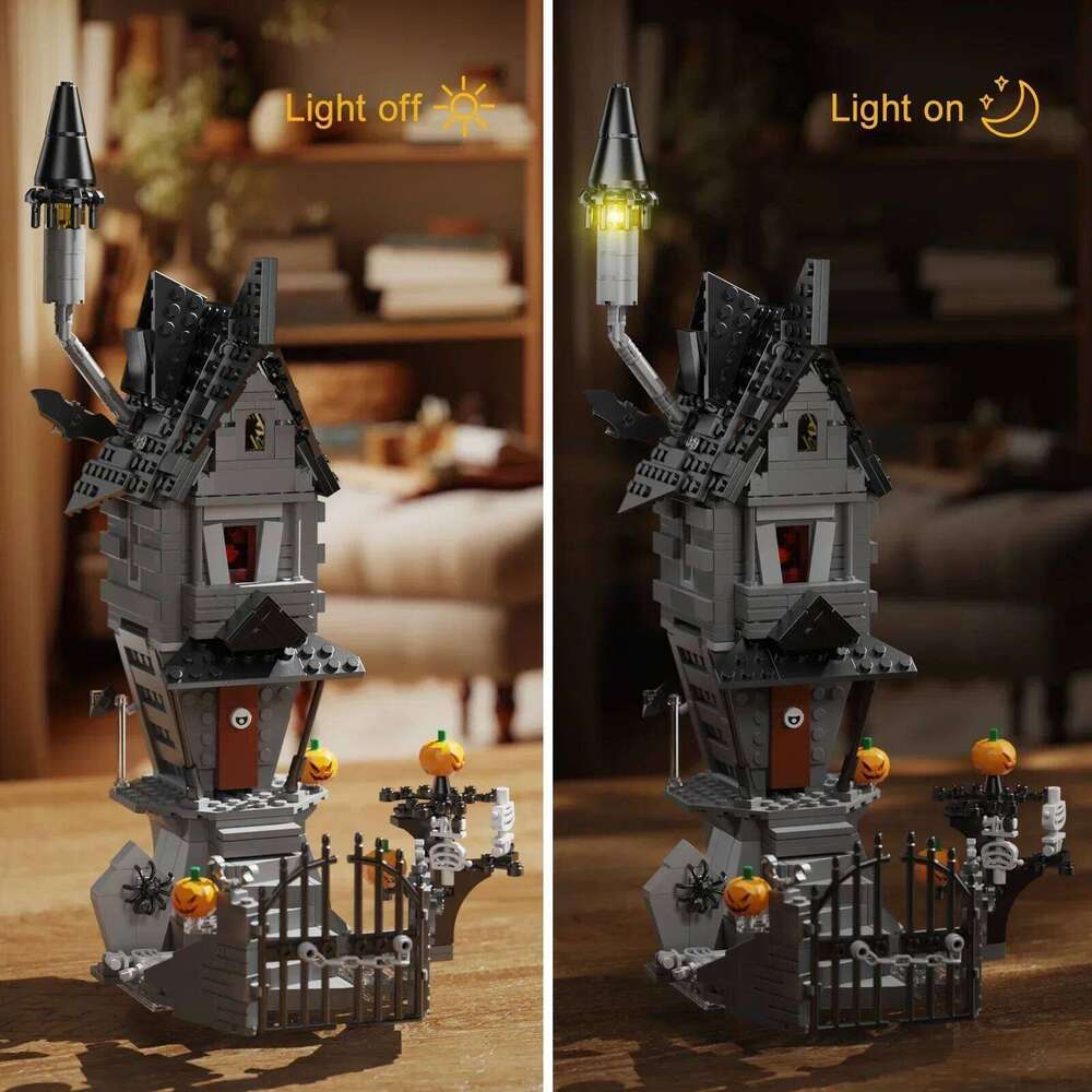 NEW House-Nightmareal Before Building Blocks Set Ghost Skeleton Hut DIY Bricks Toys Children Christmas Halloween Birthday Gift Z260306