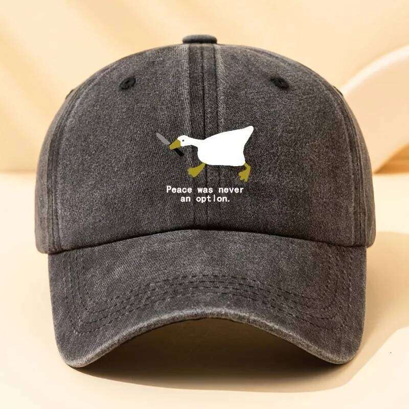 A running goose fashionable printed baseball versatile outdoor casual duckbill cap travel hat Y260304