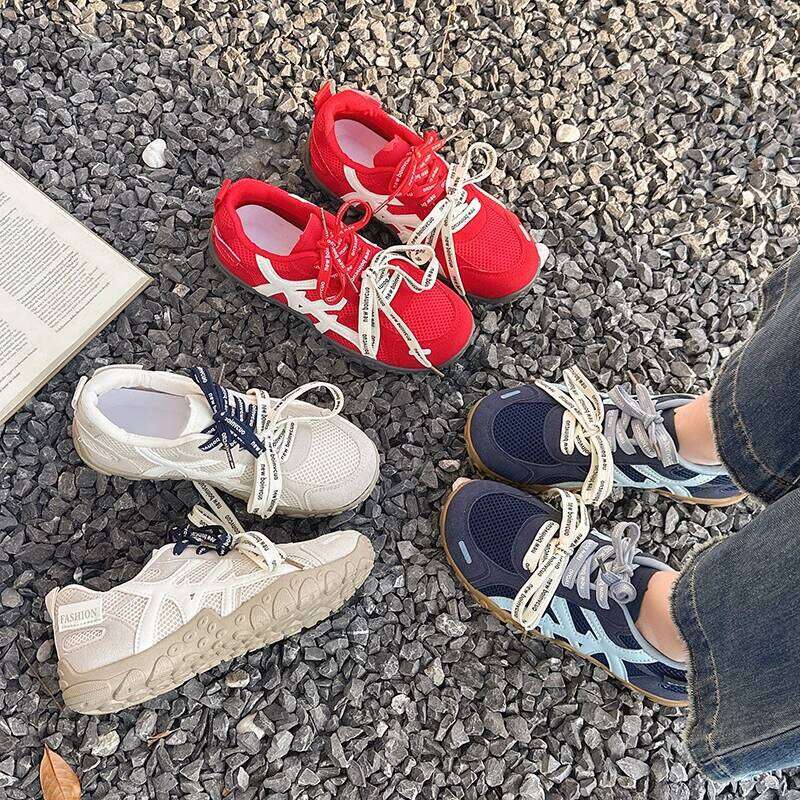 2025 New Dual Lacing Design Color-Block Fashion Casual Shoes - Versatile Outdoor Lightweight Athletic Sneakers
