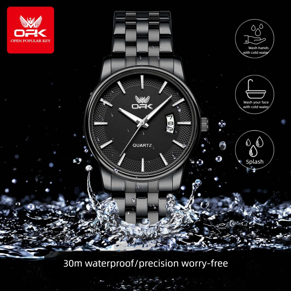 OPK Brand Watch Stainless Steel Strap Simple Single Calendar Men s Watch Luminous Waterproof Quartz Watch Dropshipping